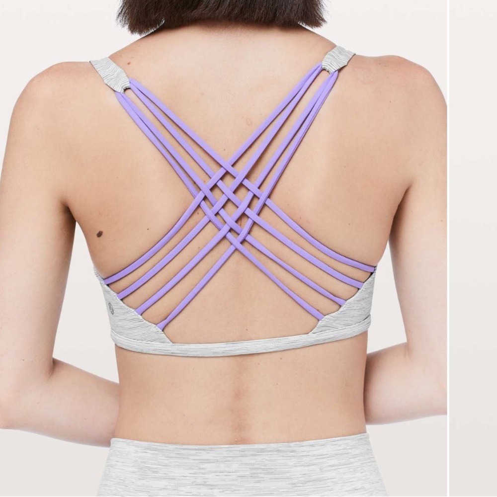 Lululemon grey strappy sports bra size 4
